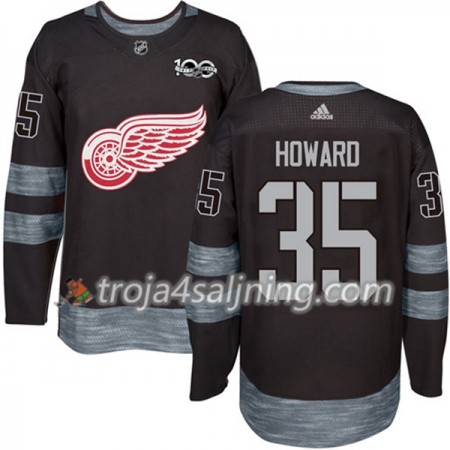 Detroit Red Wings tröja Jimmy Howard 35 1917-2017 100th Anniversary Adidas Svart Authentic - NHL Tröjor Herr